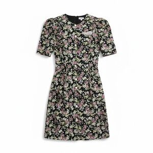 VTG 80s Petite Jazz Floral & Pearls Tea & Church Dress L